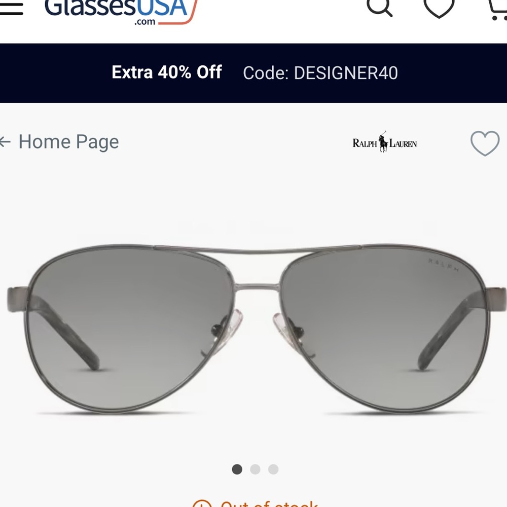 NEW Ralph Lauren Women’s Aviators in Gunmetal